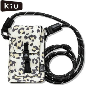 ネコポス キウ KiU ポーチ 600D ウォーターリペレントフォンポーチ レオパードパターン POUCH 太めのショルダーストラップ 撥水 防水 メンズ レディース ユニセックス 小物 グッズ ウエアアクセサリー アウトドア レジャー キャンプ フェス 外遊び 自然 喜雨 K350-210