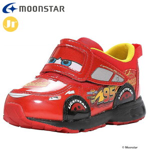 ムーンスター スニーカー キッズシューズ ディズニー DN C1323 レッド MOONSTAR 12184582 子供靴 2E カーズ ライトニング・マックィーン 一本バンドのジョグタイプ 楽しい一足 運動靴 スポーツシュ