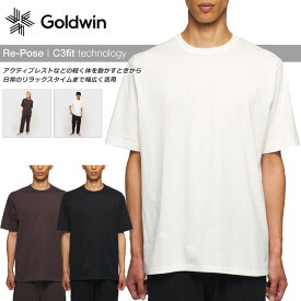 ☆ネコポス C3fit リポーズ シャツ 半袖 オーガニックコットン Tシャツ メンズ レディース ユニセックス 丸首 光電子素材 リカバリー 体温調整 身体 ケア メンテ ルームウェア カジュアル シンプル おしゃれ ファッション 着心地 GC42305 あす楽対応可 送料無料 日本製