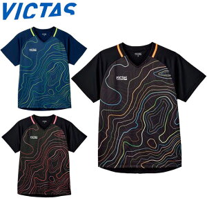 ネコポス ヴィクタス VICTAS シャツ ゲームシャツ トポグラフィー 半袖 ショートスリーブ トップス ウエア アパレル 服 JTTA公認 吸汗速乾 伸縮 抗菌 防臭 UVカット 昇華プリント メンズ レディ