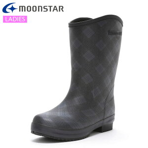 ムーンスター レインシューズ レディース MF 15RL ブラック MOONSTAR 13360476 長靴 軽量 ラバーブーツ 幅広 3E設計 胴周りもゆったりとした形状 裏材に保温性あるスポンジ 優れた防寒性 女性向け