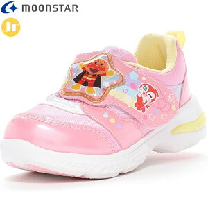 ムーンスター MOONSTAR LEDシューズ ジュニア キッズ アンパンマン AP C181 ピンク 一本バンド ジョグタイプ ドキンちゃん コキンちゃん 安全性 発光 抗菌防臭 2E シューズ 靴 用品 用具 12186194