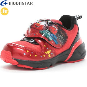 ムーンスター MOONSTAR キッズLEDシューズ ジュニア キッズ Disney DN C1358LE レッド ディズニー カーズ 一本バンドのジョグタイプ おもちゃ感覚の楽しい一足 安全性 抗菌防臭 2E シューズ 靴 用品