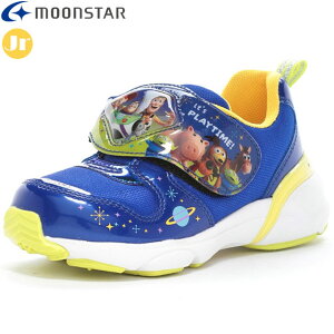 ムーンスター MOONSTAR キッズシューズ ジュニア キッズ Disney C1358LE ブルー ディズニー トイストーリー 一本バンドのジョグタイプ 甲バンドの発光部分がキャラクターのモチーフを象ったデザ