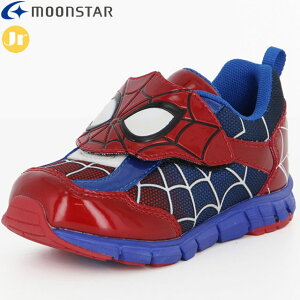 ムーンスター MOONSTAR キッズジョグシューズ ジュニア キッズ MARVEL MV 024 レッド マーベル スパイダーマン アメリカンコミックのヒーローたちが一堂に集う キャラクターを表現したインパクト