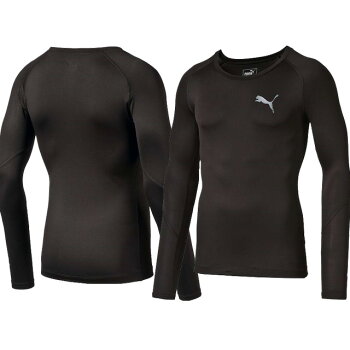 ☆プーマメンズインナーライトコンプレッション長袖ロングスリーブインナーシャツブラックBLKトレーニングウエアLitecompressionLSTeePUMA513186あす楽