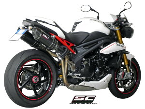 【正規輸入代理店】 SC-PROJECT - オーバル ツイン スリップオンサイレンサー (消音バッフル付属) SPEED TRIPLE 1050 '11-15 トライアンフ スピードトリプル1050 マフラー サイレンサー