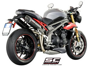 【正規輸入代理店】 SC-PROJECT - オーバル ツイン スリップオンサイレンサー (消音バッフル付属) SPEED TRIPLE 1050 S / R '16-17 トライアンフ スピードトリプル1050 マフラー サイレンサー
