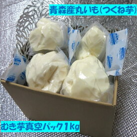 残暑を乗り切る 夏バテ解消 クール便 青森産 むき芋 真空パック 1kg (3～5個) 丸いも 小分け 山芋 お手軽 カンタン 便利 ロスなし さっぱりと 健康対策応援 敬老の日 おススメ