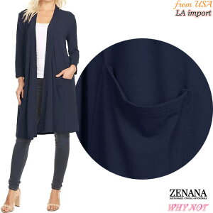 �C���|�[�g �J�[�f�B�K�� 7���� �\���b�h�J���[ �I�[�v���t�����g �Z�~�����O S.M.L.XL �_�[�N�l�C�r�[�u���[ FROM USA MS241007LA019
