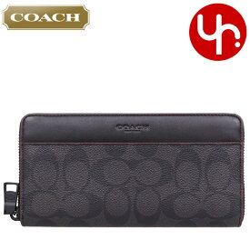 コーチ COACH 財布 長財布 F25517 ブラック×ブラックオックスブラッド メンズ 特別送料無料 コーチ シグネチャー PVC レザー アコーディオン ジップアラウンド アウトレット ブランド 通販