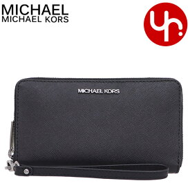 マイケルコース MICHAEL KORS 財布 二つ折り財布 35S0STVL2L ブラック 特別送料無料 ジェット セット トラベル ミディアム ジップ アラウンド フォン ウォレット アウトレット レディース ブランド 通販