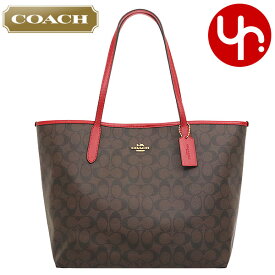 コーチ COACH バッグ トートバッグ F05696 5696 ブラウン×1941レッド 特別送料無料 ラグジュアリー シグネチャー PVC レザー オープン シティー トート アウトレット品 レディース ブランド 通販 通勤 2021SS