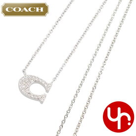 コーチ COACH アクセサリー ネックレス F91433 91433 シルバー 特別送料無料 パヴェ シグネチャー C ネックレス アウトレット品 レディース ブランド 通販