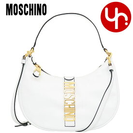 モスキーノ MOSCHINO バッグ ショルダーバッグ A7472 8008 ホワイト 特別送料無料 モスキーノ ゴールド レタリング ロゴ ベルト レザー ホーボーレディース ブランド 通販 斜めがけ 2023SS