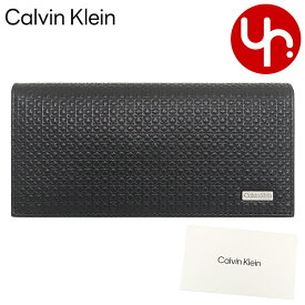 カルバン クライン Calvin Klein 財布 長財布 31CK190001 ブラック 特別送料無料 ジェニュイン レザー エンボスド ロゴ ジップ コイン ポケット ロング フォールド ウォレットメンズ ブランド 通販 薄型 2023SS