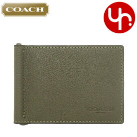 コーチ COACH 財布 二つ折り財布 FCH090 CH090 オリーブドラブ 特別送料無料 ペブルド レザー スリム ビルフォールド マネークリップ ウォレット アウトレット品メンズ ブランド 通販 薄型 2023SS