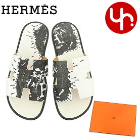 エルメス HERMES 紳士靴 サンダル ブラン×ノワール 特別送料無料 イズミール カーフスキン メンズ サンダルブランド 通販