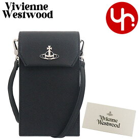 ヴィヴィアン ウエストウッド Vivienne Westwood バッグ ショルダーバッグ 53030019 L001N ブラック 特別送料無料 サフィアーノ レザー フォン クロスボディーレディース ブランド 通販 斜めがけ 2023SS