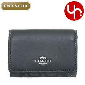 コーチ COACH 財布 三つ折り財布 FCM761 CM761 グラファイト×ブラック 特別送料無料 シグネチャー PVC レザー マイクロ ウォレット アウトレット品レディース ブランド 通販 L型 2023AW