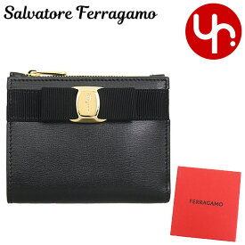 サルヴァトーレ フェラガモ Salvatore Ferragamo 財布 二つ折り財布 22 E009 ネロ 特別送料無料 ヴァラ リボン カーフ レザー バイフォールド コンパクト ウォレットレディース ブランド 通販 薄型 2024SS