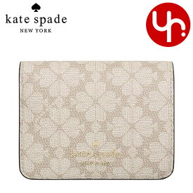 ケイトスペード kate spade 財布 二つ折り財布 KG493 ダークベージュマルチ 特別送料無料 スペード フラワー PVC コーテッド キャンバス スモール バイフォールド ウォレット アウトレット品レディース ブランド 通販 2024SS