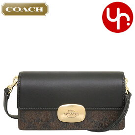 コーチ COACH バッグ ショルダーバッグ FCP044 CP044 ブラウン×ブラック 特別送料無料 エライザ シグネチャー PVC レザー スモール フラップ クロスボディー アウトレット品レディース ブランド 通販 斜めがけ 2024SS