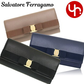 サルヴァトーレ フェラガモ Salvatore Ferragamo 財布 長財布 22 E008 特別送料無料 ニュー ヴァラ リボン カーフ レザー ロング フラップ ウォレットレディース ブランド 通販