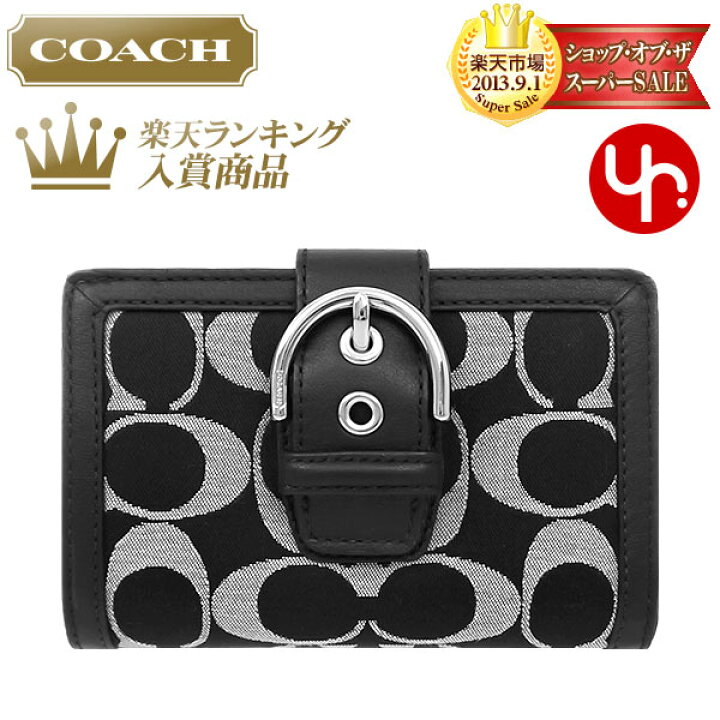 楽天市場 コーチ Coach 財布 二つ折り財布 F ブラック ホワイト レビューを書くと次回送料無料 コーチ キャンベル シグネチャー バックル ミディアム ウォレット アウトレット品激安 レディース ブランド セール 通販 Sale 16 夏 ボーナス Yr限定価格 二つ折り