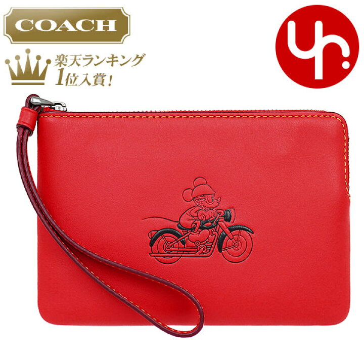 楽天市場 コーチ Coach 小物 ポーチ F ブライトレッド 特別送料無料 コーチ コーチ ディズニー コラボ ミッキーマウス レザー コーナー ジップ リストレット アウトレットレディース ブランド 通販 21 バレンタイン インポートコレクションｙｒ