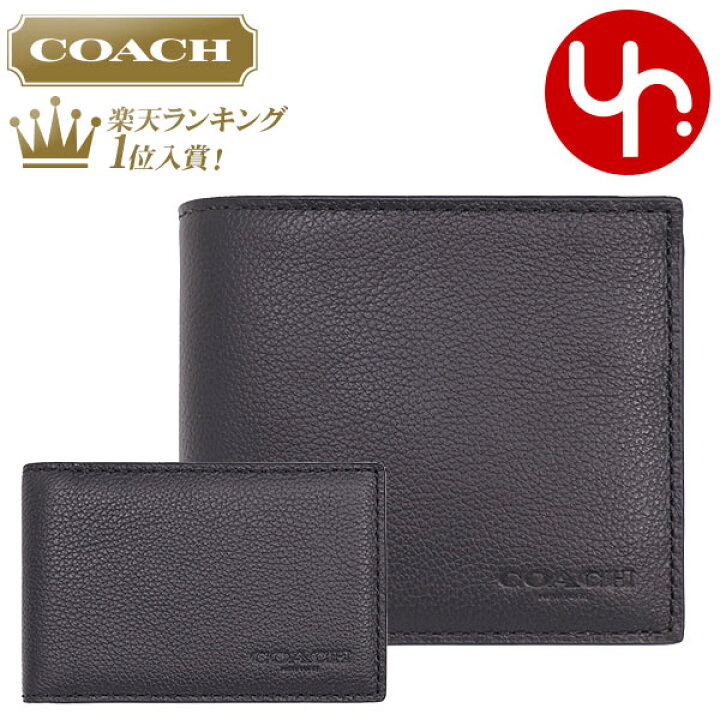 コーチ COACH 財布 二つ折り財布 F74991 ブラック 特別送料無料 コーチ スポーツ カーフ レザー コンパクト ID ウォレット  アウトレットメンズ ブランド 通販 インポートコレクションＹＲ