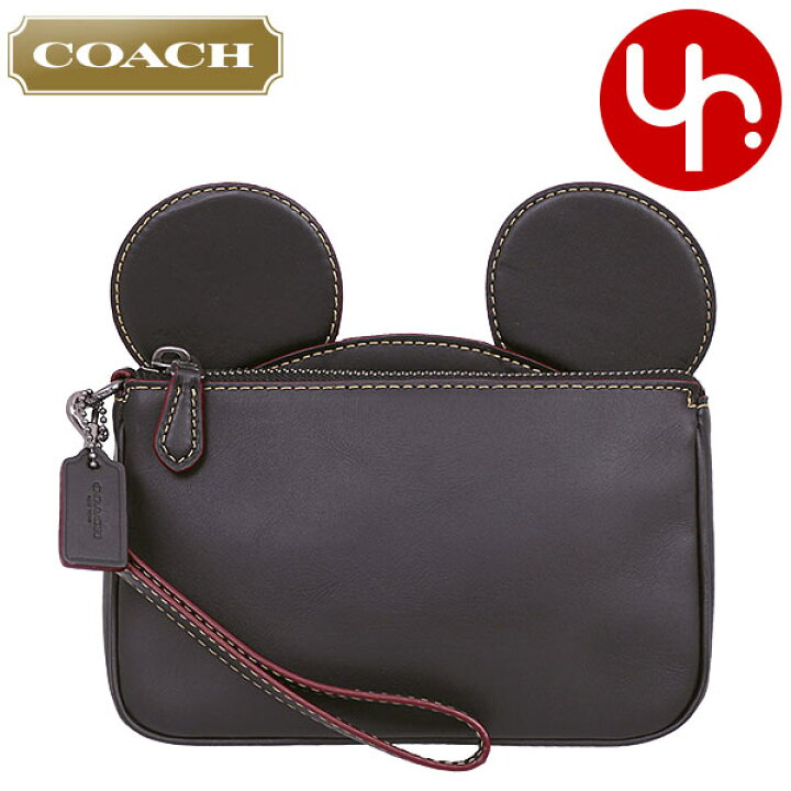 楽天市場 コーチ Coach バッグ ポーチ F ブラック 特別送料無料 コーチ コーチ ディズニー コラボ ミッキーマウス イアーズ レザー ラージ リストレット アウトレットレディース ブランド 通販 21 母の日 インポートコレクションｙｒ