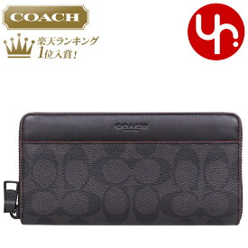 【48時間限定ポイント2倍】コーチ COACH 財布 長財布 F25517 25517 ブラック×ブラックオックスブラッド 特別送料無料 コーチ シグネチャー PVC レザー アコーディオン ジップアラウンド アウトレットメンズ ブランド 通販