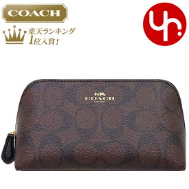 【48時間限定ポイント2倍】コーチ COACH 小物 ポーチ F53385 ブラウン×ブラック 特別送料無料 ラグジュアリー シグネチャー PVC コスメティック ケース 17 アウトレットレディース ブランド 通販