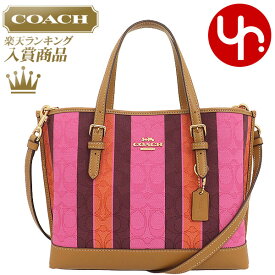 コーチ COACH バッグ トートバッグ FC4086 C4086 ピンク×バーガンディーマルチ 特別送料無料 シグネチャー ジャガード キャンバス ストライプ モリー トート 25 アウトレット品レディース ブランド 通販 斜めがけ