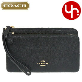 コーチ COACH 財布 長財布 FC5610 C5610 ブラック 特別送料無料 コーチ ラグジュアリー ペブルド レザー ダブル ジップ ウォレット アウトレット品レディース ブランド 通販 薄型 L型