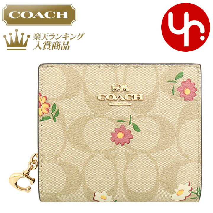 コーチ COACH 財布 二つ折り財布 FCH477 CH477 ライトカーキマルチ 特別送料無料 ラグジュアリー シグネチャー  ノスタルジー ディッツィー プリント C チャーム スナップ ラウンド ジップ ウォレット アウトレット品レディース ブランド 通販 2023SS  ...