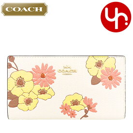 コーチ COACH 財布 長財布 FCH777 CH777 チョークマルチ 特別送料無料 フローラル クラスター プリント ペブルド レザー スリム ジップ ウォレット アウトレット品レディース ブランド 通販 薄型 2023SS