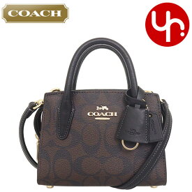 【ポイント2倍 6/11 2時迄】コーチ COACH バッグ ショルダーバッグ FCO975 CO975 ブラウン×ブラック 特別送料無料 アンドレア シグネチャー コーテッド キャンバス ミニ キャリーオール アウトレット品レディース ブランド 通販 斜めがけ 2024SS タイムセール