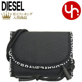 ディーゼル DIESEL 財布 二つ折り財布 X08104 P4220 ブラック 特別送料無料 YOSHINO VERT ナイロン ロゴ トリム ウォレット ネックストラップ付きメンズ レディース ブランド 通販 2022AW