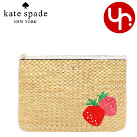 ケイトスペード kate spade 小物 ポーチ WLR00516 ナチュラル 特別送料無料 ピクニック イン ザ パーク ストロベリー ストロー ラージ ジップ ポーチ アウトレット品レディース ブランド 通販