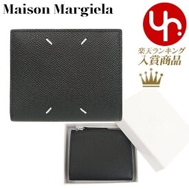 メゾンマルジェラ Maison Margiela 財布 二つ折り財布 SA1UI0020 P4745 ブラック 特別送料無料 4ステッチ カーフ レザー スモール フリップ フラップ ウォレットメンズ レディース ブランド 通販 薄型