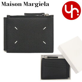 メゾンマルジェラ Maison Margiela 財布 二つ折り財布 SA1UI0018 P4745 ブラック 特別送料無料 4ステッチ カーフ レザー マネー クリップ コインケース ウォレットメンズ ブランド 通販 薄型 2023SS