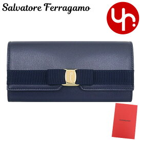 サルヴァトーレ フェラガモ Salvatore Ferragamo 財布 長財布 22 E008 特別送料無料 ニュー ヴァラ リボン カーフ レザー ロング フラップ ウォレットレディース ブランド 通販