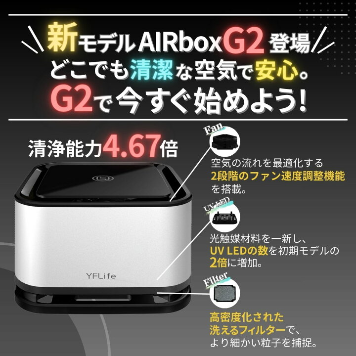 楽天市場】空気清浄機 コンパクト フィルター交換不要 光触媒 AIRbox 