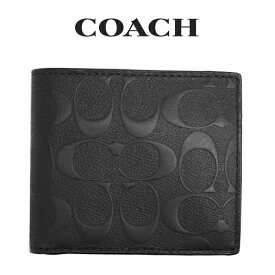 コーチ COACH アウトレット メンズ 財布 二つ折り財布 F75363 BLK(ブラック) シグネチャー【FKS】
