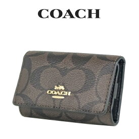 コーチ COACH アウトレット レディース 小物 キーケース F77998 IMAA8(ブラウン×ブラック)【FKS】