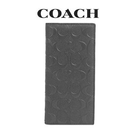 ★ コーチ COACH アウトレット メンズ 財布 二つ折り長財布 91636 QB/BK(ブラック) シグネチャー 【在庫処分】