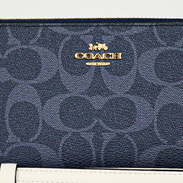 楽天市場 コーチ Coach アウトレット レディース 財布 ラウンドジップ長財布 長財布 C4452 Imdei デニム マルチ シグネチャー インポートブランド ロータス
