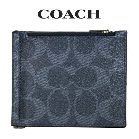 ★ コーチ COACH アウトレット メンズ 財布 二つ折り財布 C8273 QBDEN(デニム) シグネチャー【在庫処分】